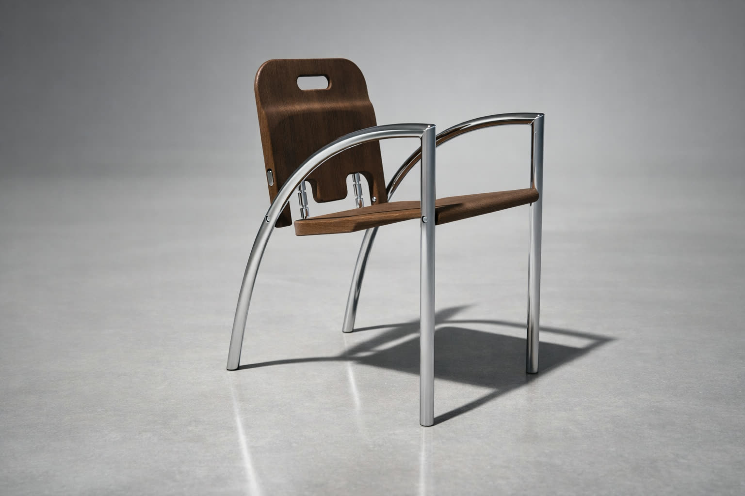 MODIG chair concept, moulded plywood on steel tube frame